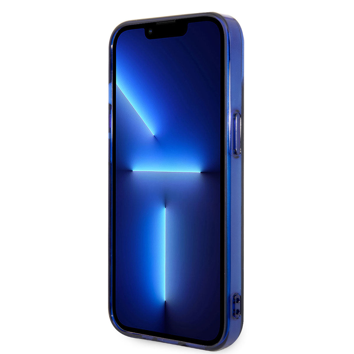 iPhone 14 Kılıf Mercedes Benz Transparan Yıldızlı Dizayn Kılıf Mavi