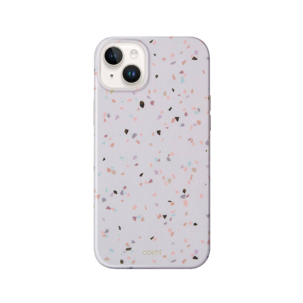iPhone 14 Kılıf Mozaik Desenli Coehl Terrazzo Kılıf Gri