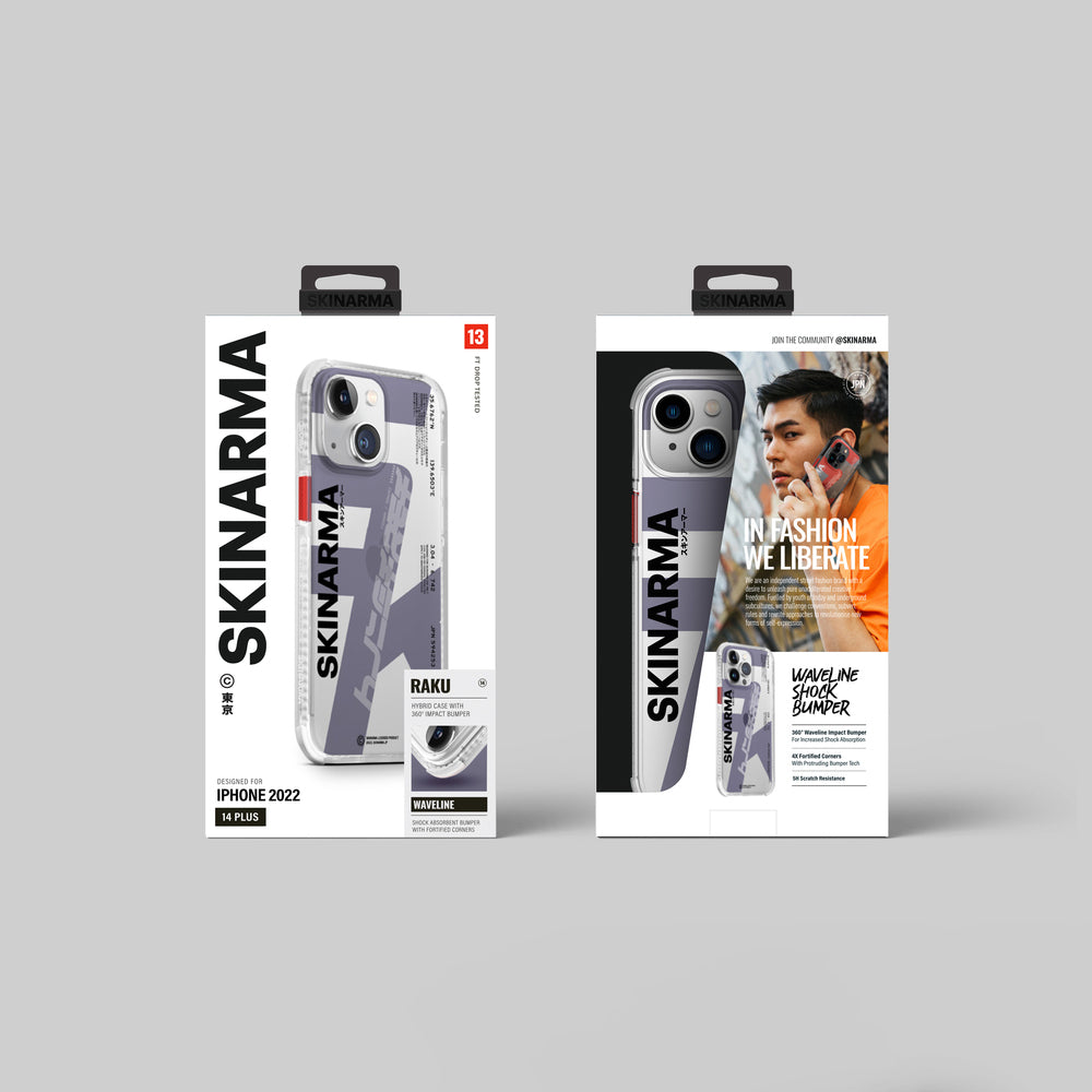 iPhone 14 Kılıf SkinArma Şeffaf Airbag Tasarımlı Raku Kılıf Mor