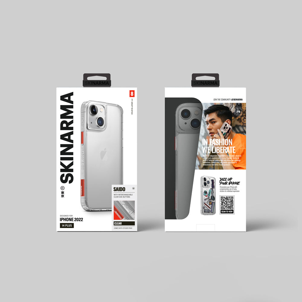 iPhone 14 Kılıf SkinArma Şeffaf Airbag Tasarımlı Saido Kılıf Renksiz