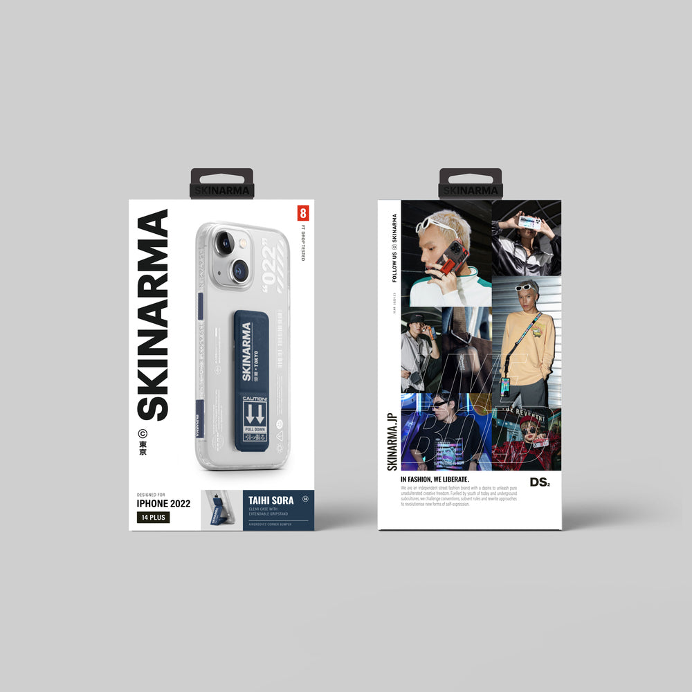 iPhone 14 Kılıf SkinArma Standlı Şeffaf Tasarımlı Taihi Sora Kılıf Kırmızı