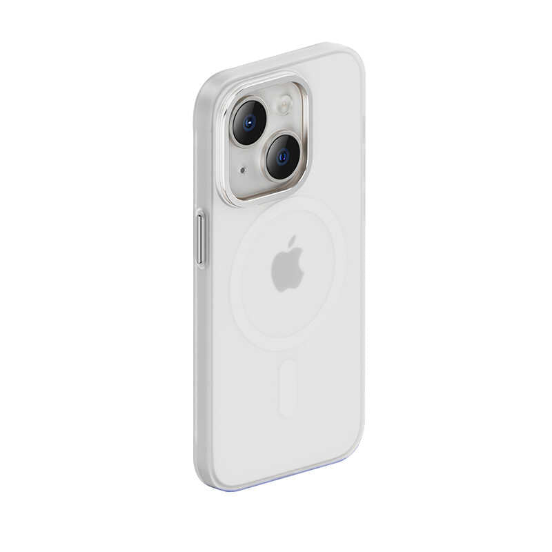 iPhone 14 Kılıf Wireless Şarj Destekli Benks Yeni Seri Magnetik Haze Kılıf Gümüş