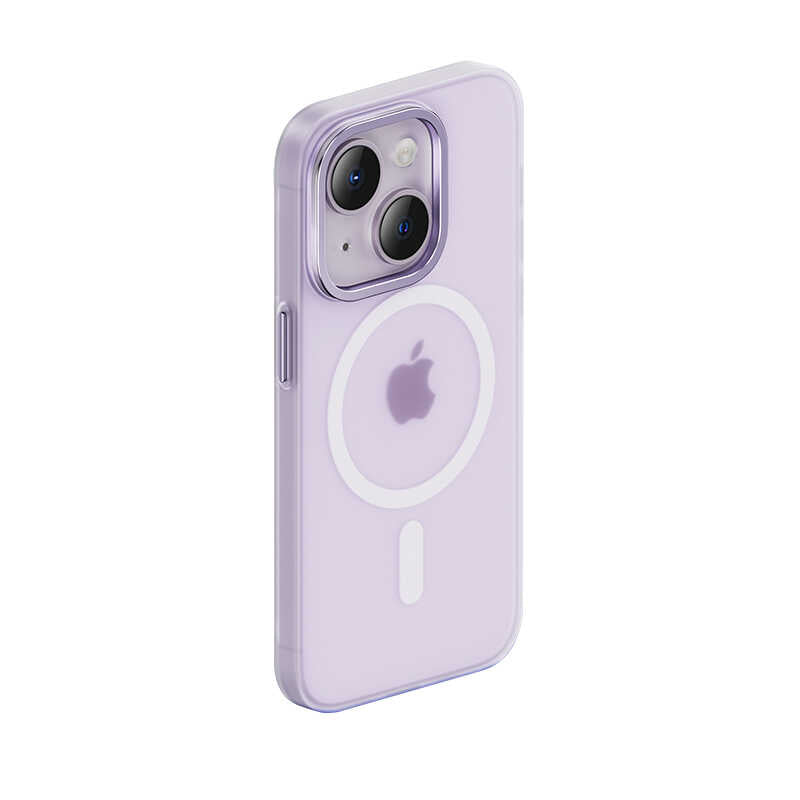 iPhone 14 Kılıf Wireless Şarj Destekli Benks Yeni Seri Magnetik Haze Kılıf Derin Mor
