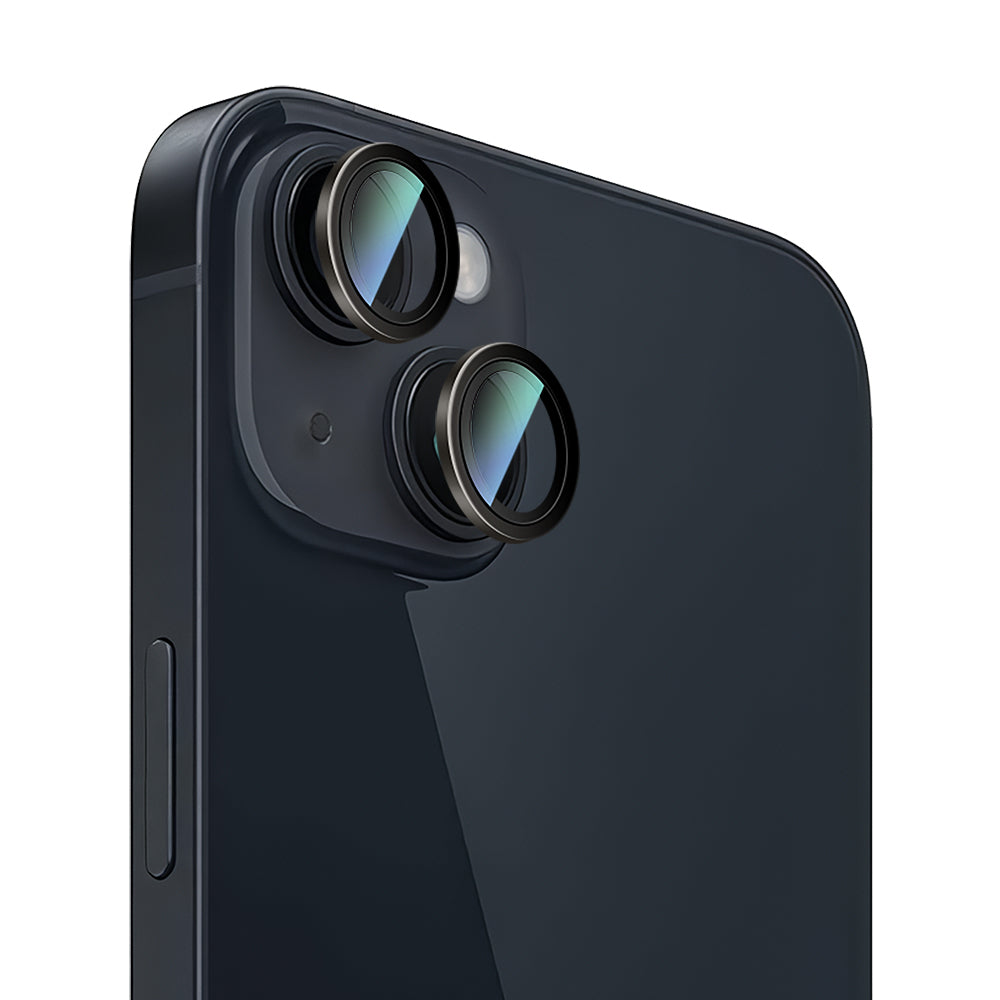 Apple iPhone 14 Plus CaseWorld Alloy Serisi Oleofobik Anti Reflective Kamera Lens Koruyucu Siyah
