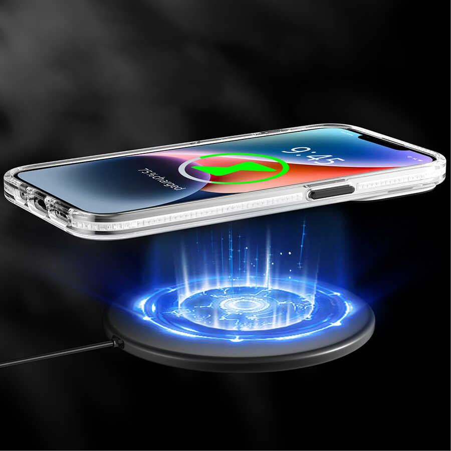 iPhone 14 Plus Kılıf Magsafe Şarj Özellikli Youngkit Water-Ink Serisi Kılıf Beyaz