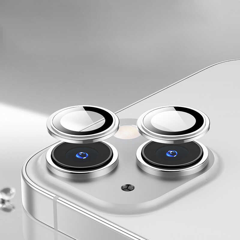 iPhone 14 Plus Wiwu Lens Guard Metal Kamera Lens Koruyucu Gümüş