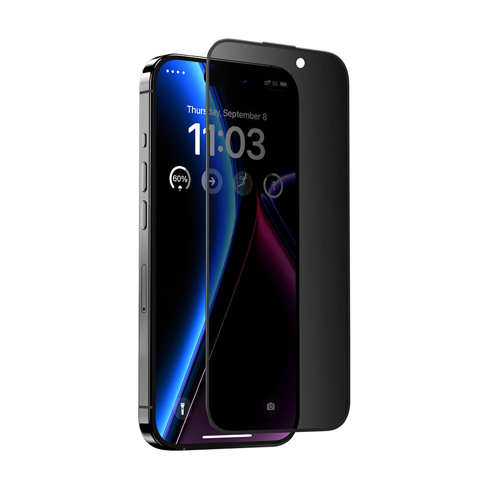 iPhone 14 Pro Benks V Pro Ultra Shield Privacy 0.3mm Ekran Koruyucu + Kolay Uygulama Aparatlı Siyah
