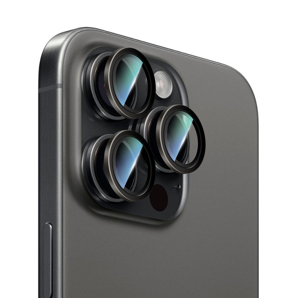 Apple iPhone 14 Pro CaseWorld Alloy Serisi Oleofobik Anti Reflective Kamera Lens Koruyucu Siyah