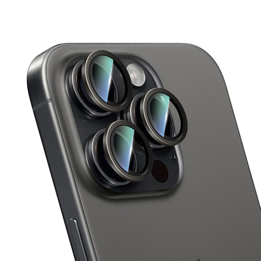 Apple iPhone 14 Pro CaseWorld Alloy Serisi Oleofobik Anti Reflective Kamera Lens Koruyucu Siyah