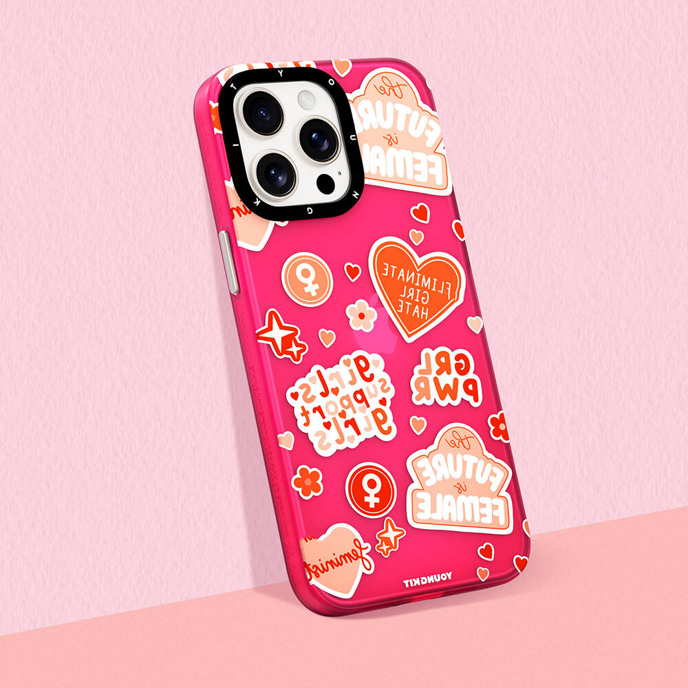 iPhone 14 Pro Kılıf Bethany Green Tasarımlı Youngkit Sweet Language Kılıf Gri