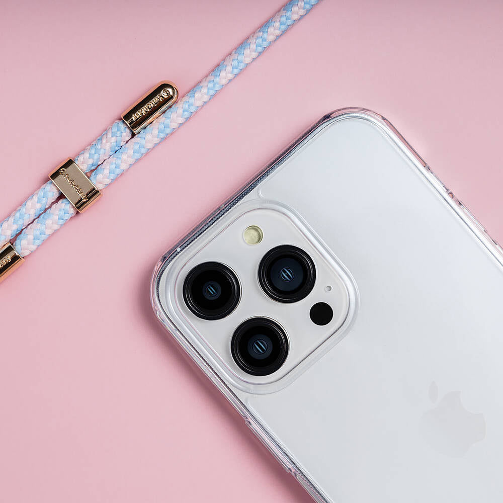 iPhone 14 Pro Kılıf Boyun Askılı Şok Önleyicili Şeffaf Lisanslı Switcheasy Play Kılıf Lacivert