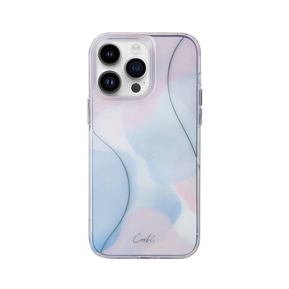 iPhone 14 Pro Kılıf Dalgalı Çizgi Desenli Coehl Palette Kılıf Mavi