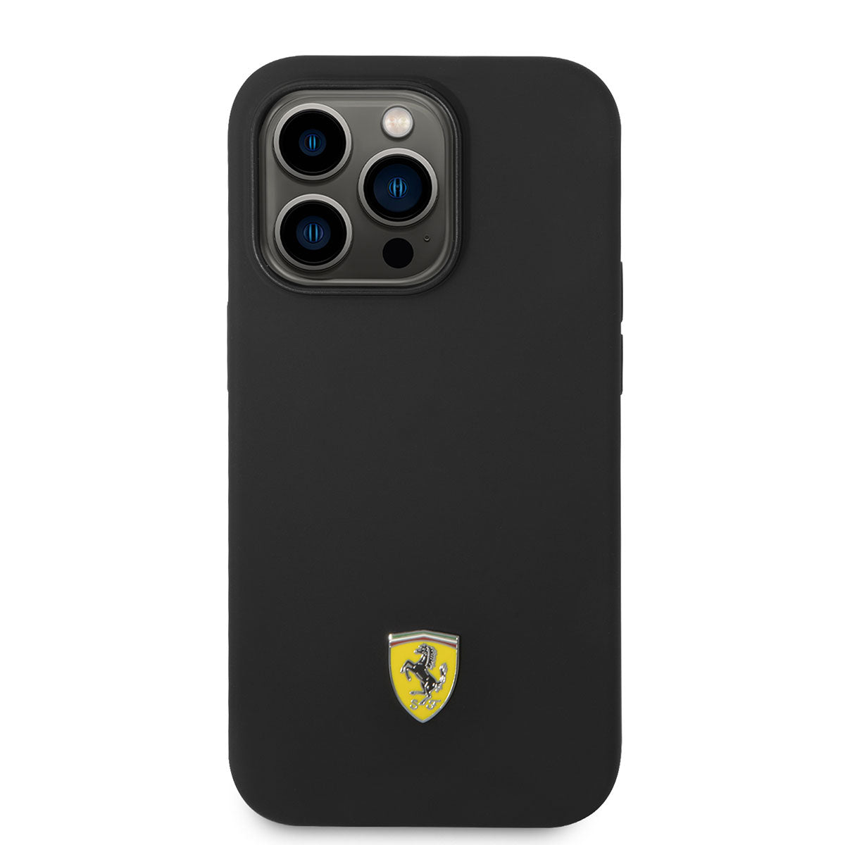 iPhone 14 Pro Kılıf Ferrari Magsafe Şarj Özellikli Silikon Metal Logo Dizayn Kılıf Kırmızı