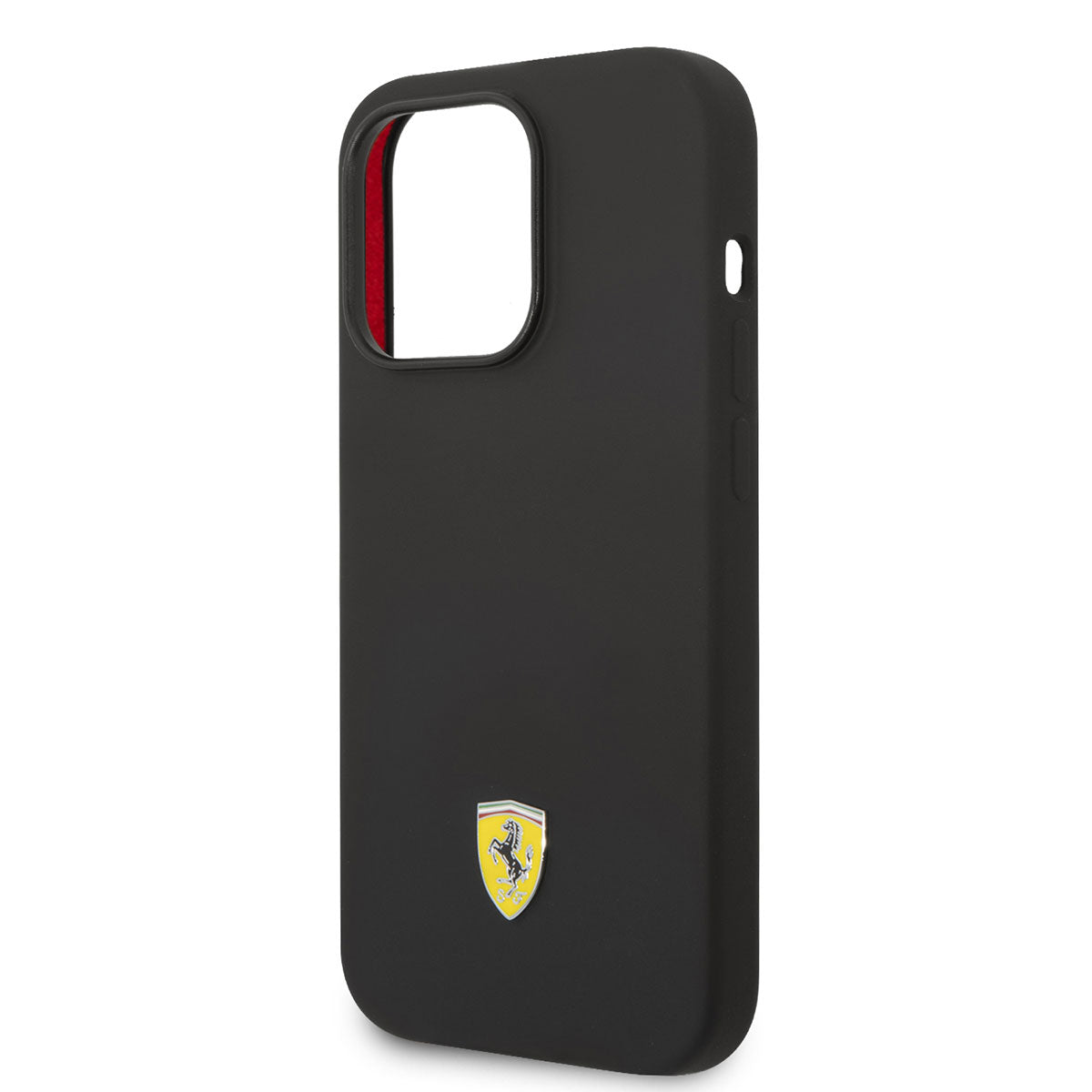 iPhone 14 Pro Kılıf Ferrari Magsafe Şarj Özellikli Silikon Metal Logo Dizayn Kılıf Kırmızı