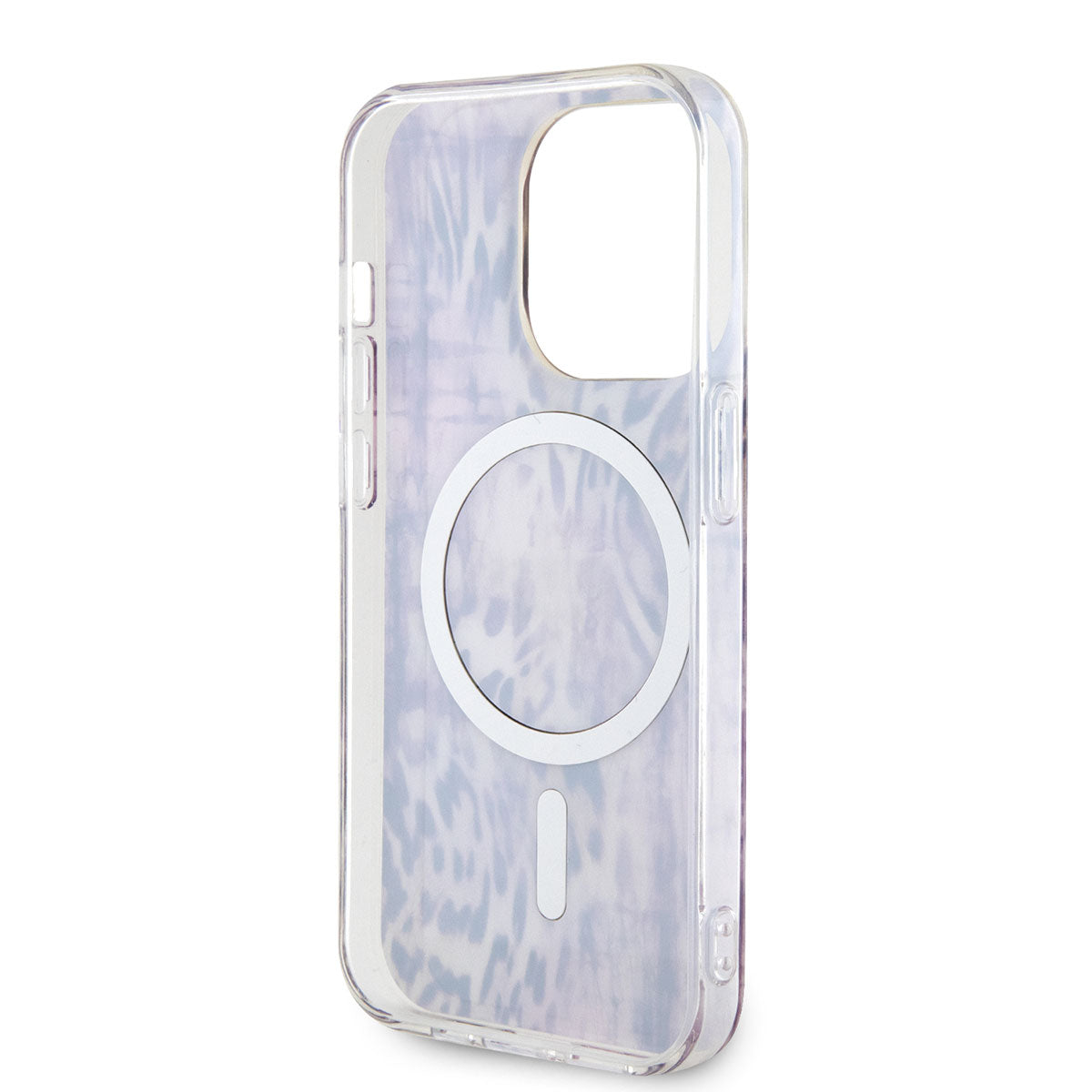 Apple iPhone 14 Pro Kılıf GUESS Magsafe Şarj Özellikli Leopar Desenli Kapak Pembe