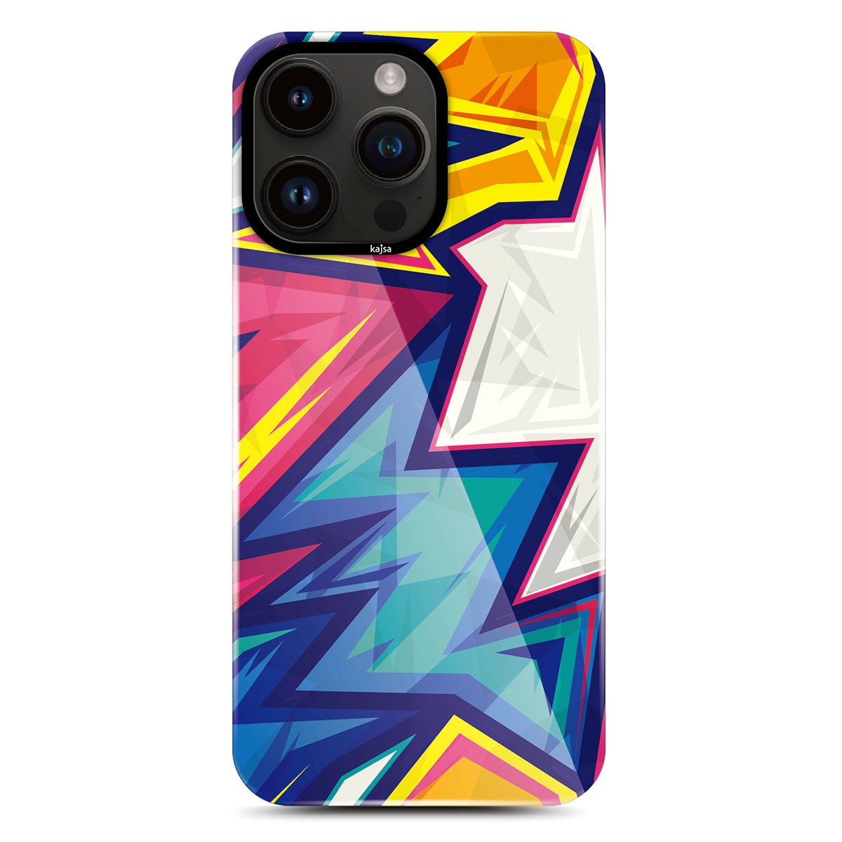 iPhone 14 Pro Kılıf HD Desenli Kajsa Shield Plus Grafiti Serisi Kılıf Mavi