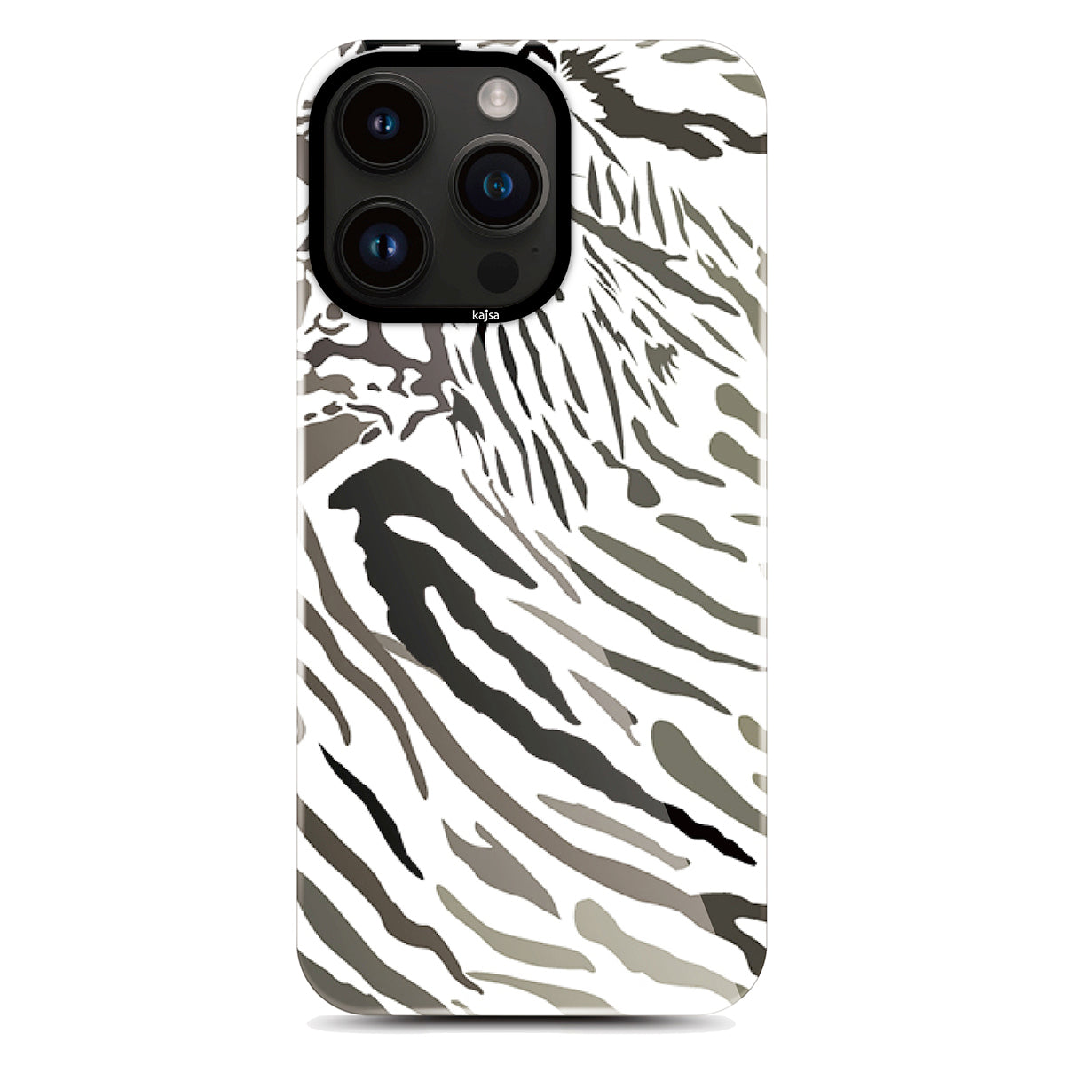 iPhone 14 Pro Kılıf HD Desenli Kajsa Shield Plus Wild Serisi Kılıf Beyaz