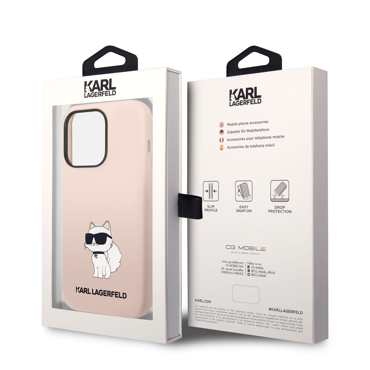 iPhone 14 Pro Kılıf Karl Lagerfeld Silikon Choupette Dizayn Kılıf Pembe