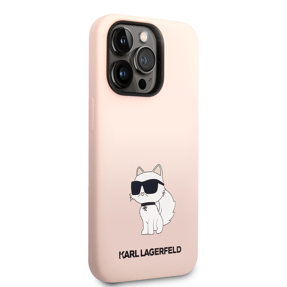 iPhone 14 Pro Kılıf Karl Lagerfeld Silikon Choupette Dizayn Kılıf Pembe