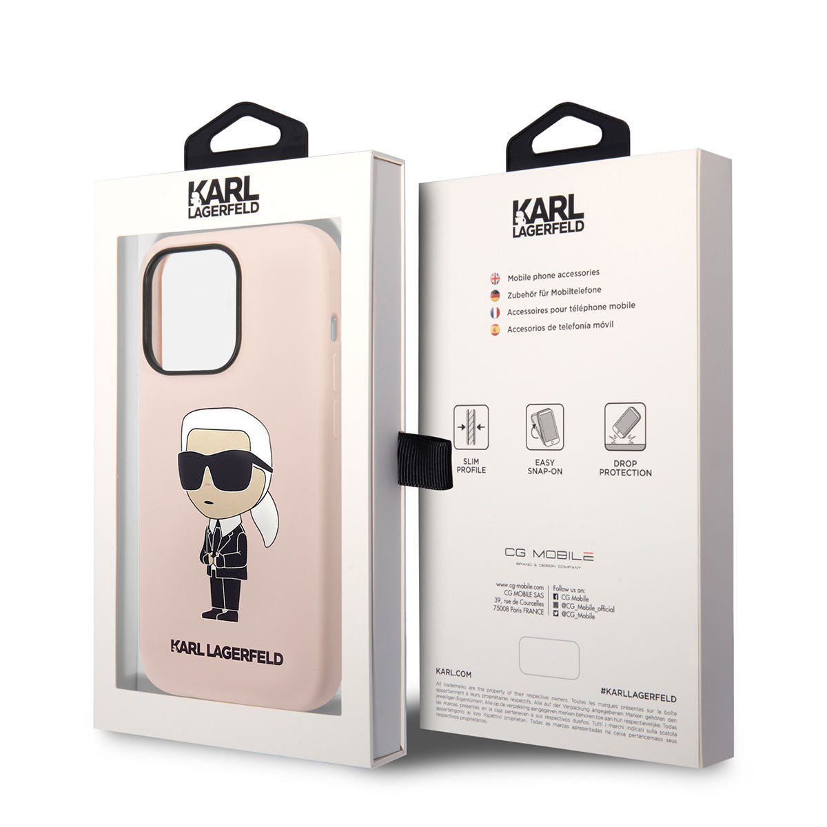 iPhone 14 Pro Kılıf Karl Lagerfeld Silikon Karl Dizayn Kılıf Pembe