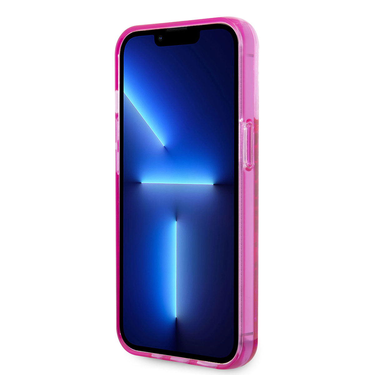 iPhone 14 Pro Kılıf Karl Lagerfeld Sıvılı Simli Elong Dizayn Kılıf Pembe
