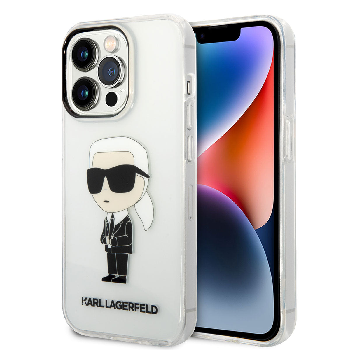 iPhone 14 Pro Kılıf Karl Lagerfeld Transparan İkonik Karl Dizayn Kılıf Renksiz