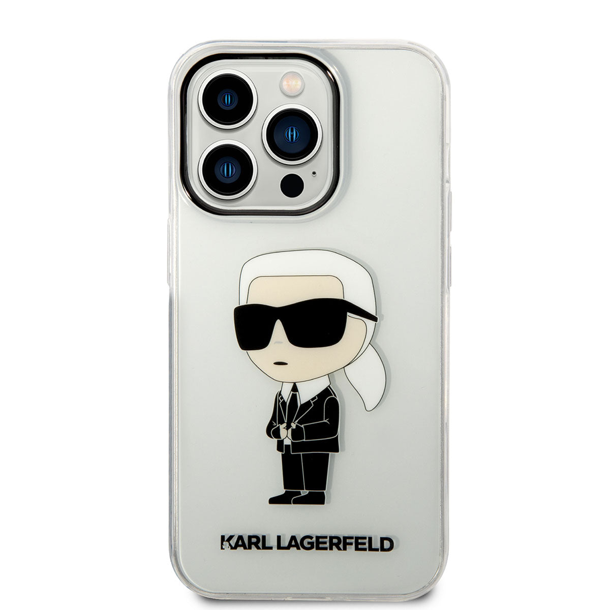 iPhone 14 Pro Kılıf Karl Lagerfeld Transparan İkonik Karl Dizayn Kılıf Renksiz