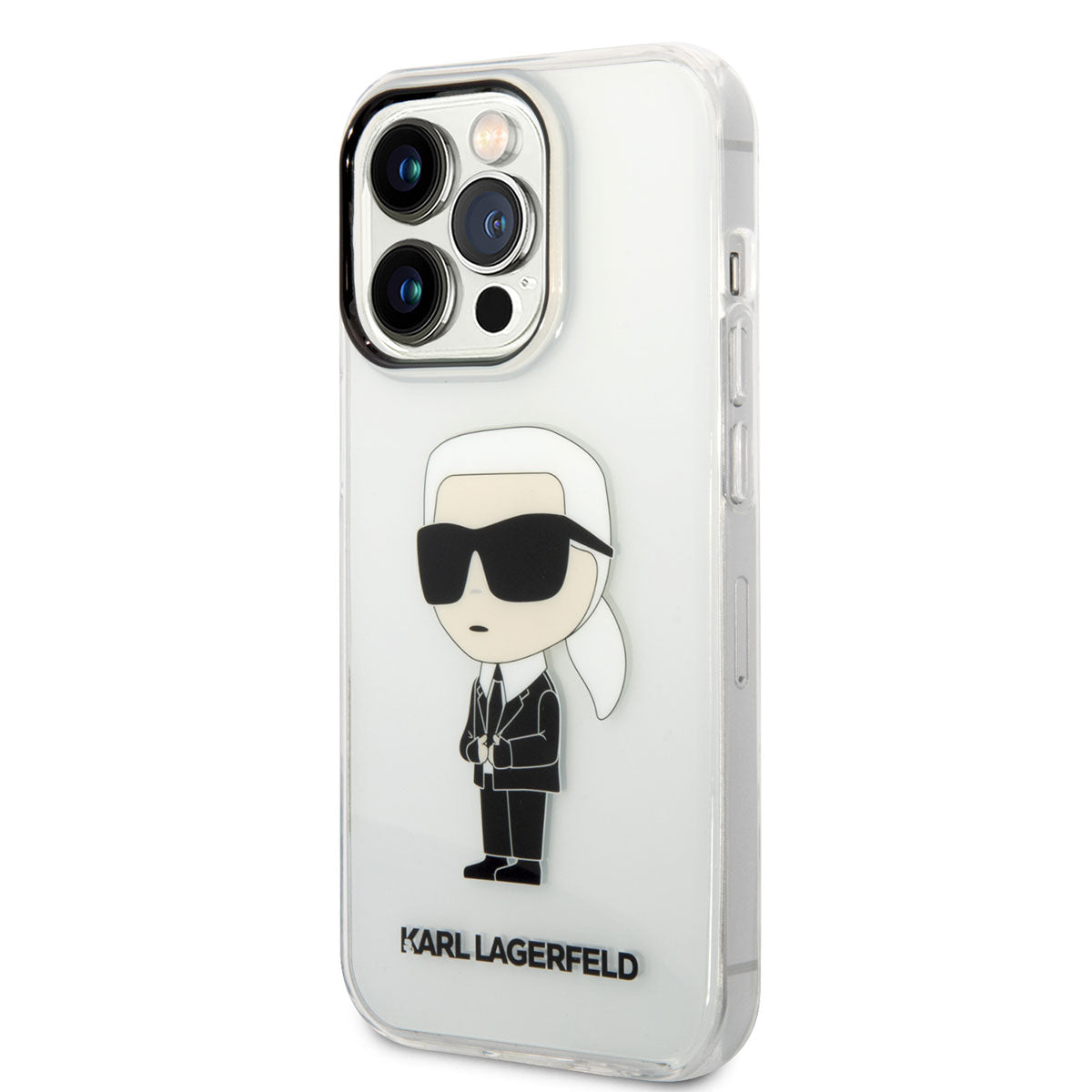 iPhone 14 Pro Kılıf Karl Lagerfeld Transparan İkonik Karl Dizayn Kılıf Renksiz