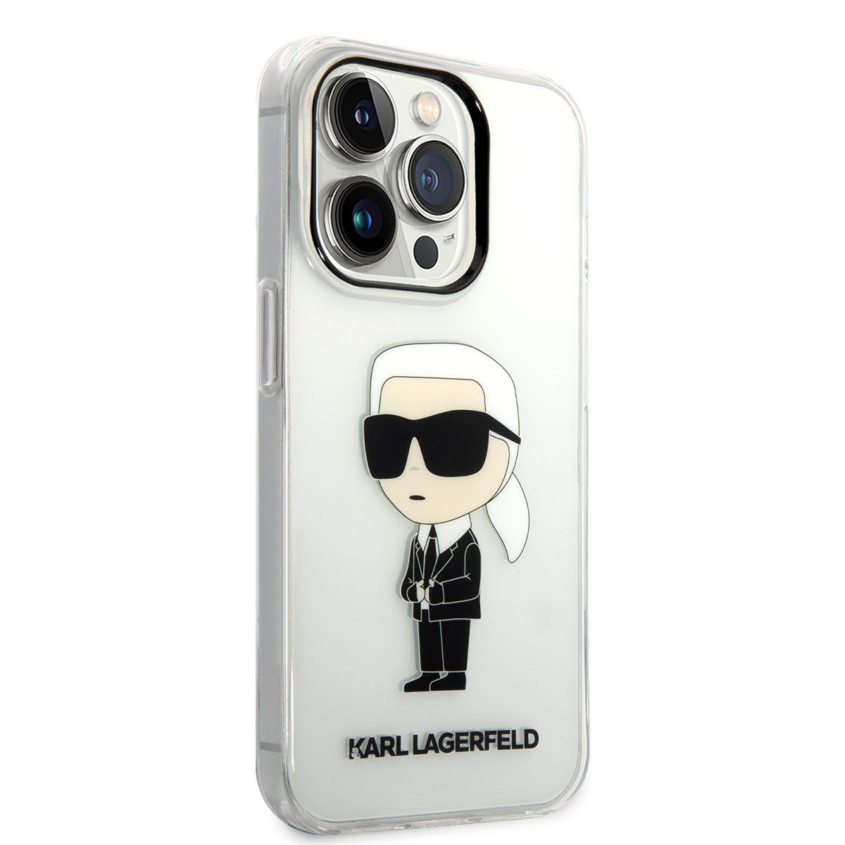 iPhone 14 Pro Kılıf Karl Lagerfeld Transparan İkonik Karl Dizayn Kılıf Renksiz