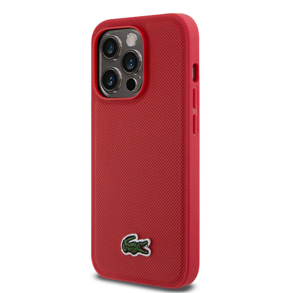 iPhone 14 Pro Kılıf Lacoste Orjinal Lisanslı PU Pike Desenli Arka Yüzey İkonik Timsah Dokuma Logolu Kılıf Yeşil