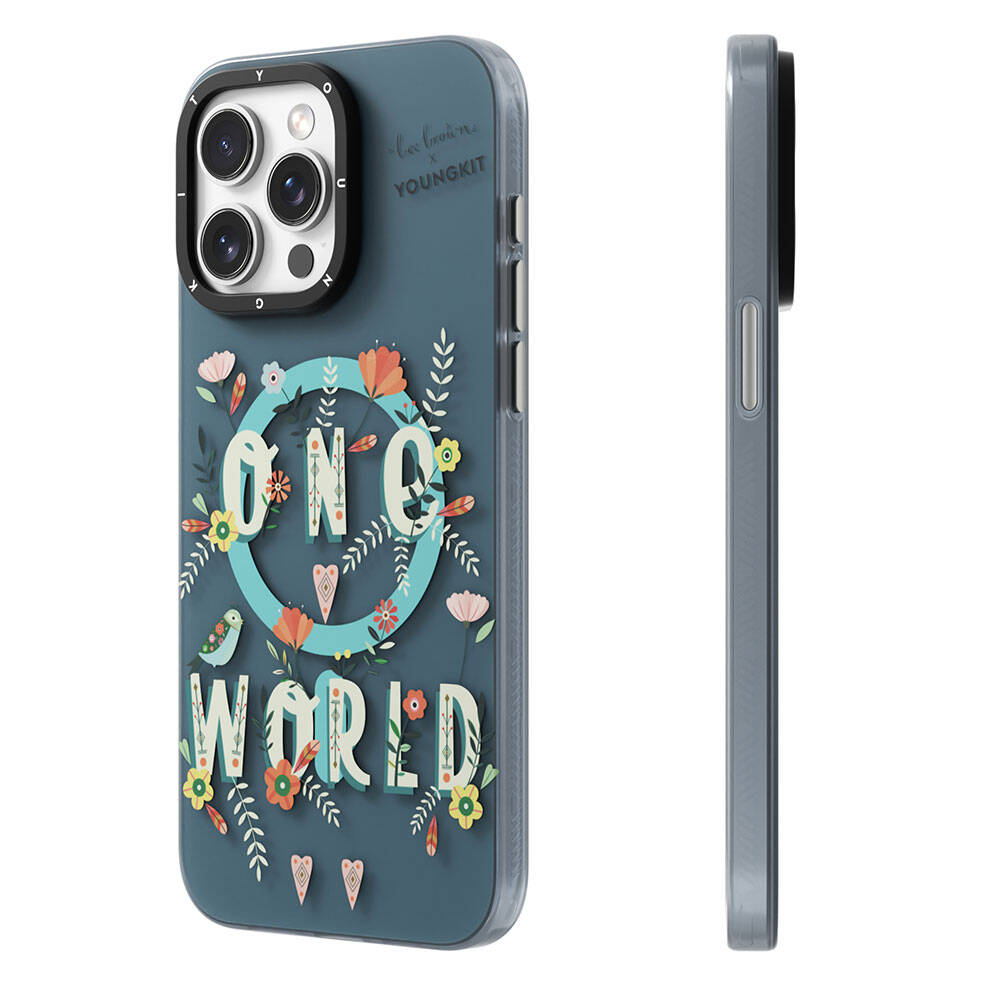 iPhone 14 Pro Kılıf Magsafe Şarj Özellikli Bee Brown Tasarımlı Youngkit Colorful Life Serisi Kılıf Turkuaz