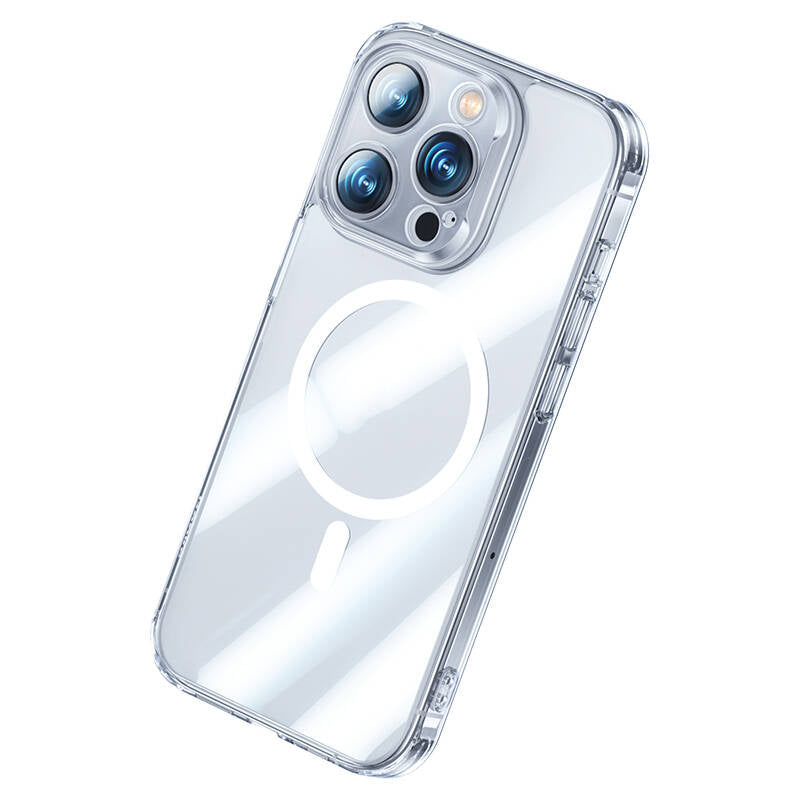 iPhone 14 Pro Kılıf Magsafe Şarj Özellikli Benks Magnetic Shiny Glass Serisi Kılıf Renksiz