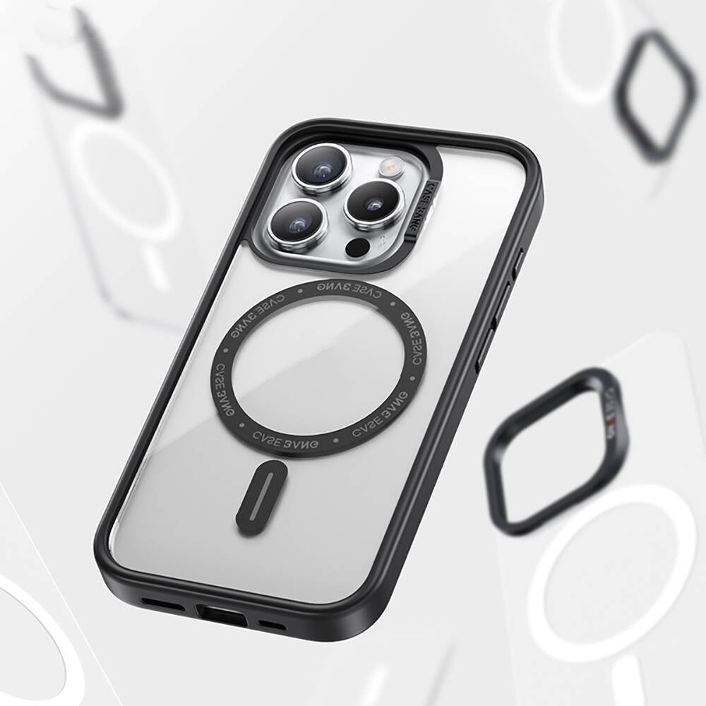 iPhone 14 Pro Kılıf Magsafe Şarj Özellikli Casebang Body Frame Kılıf Siyah