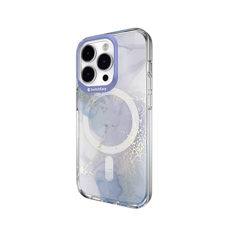 iPhone 14 Pro Kılıf Magsafe Şarj Özellikli Çift IMD Baskılı Lisanslı Switcheasy Artist-M Veil Kılıf Mor