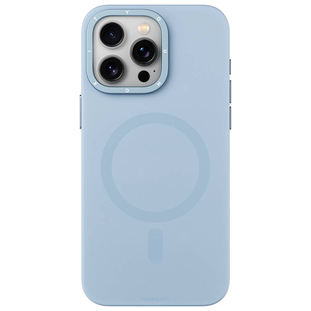 iPhone 14 Pro Kılıf Magsafe Şarj Özellikli Çizilmeye ve Aşınmaya Dayanıklı Youngkit Velvet Serisi Kılıf Mavi