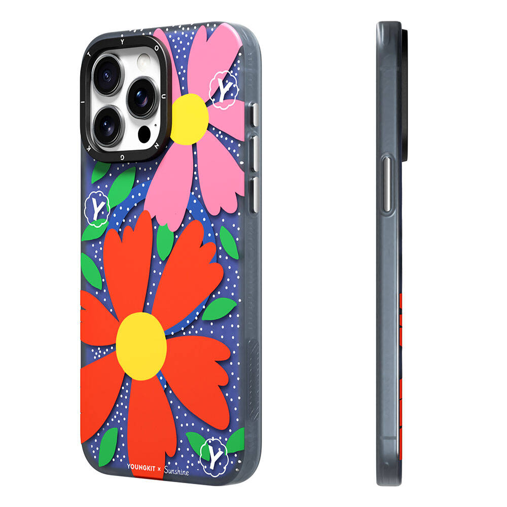 iPhone 14 Pro Kılıf Magsafe Şarj Özellikli Sunshine Tasarımlı Youngkit Colorful Serisi Kılıf Kırmızı