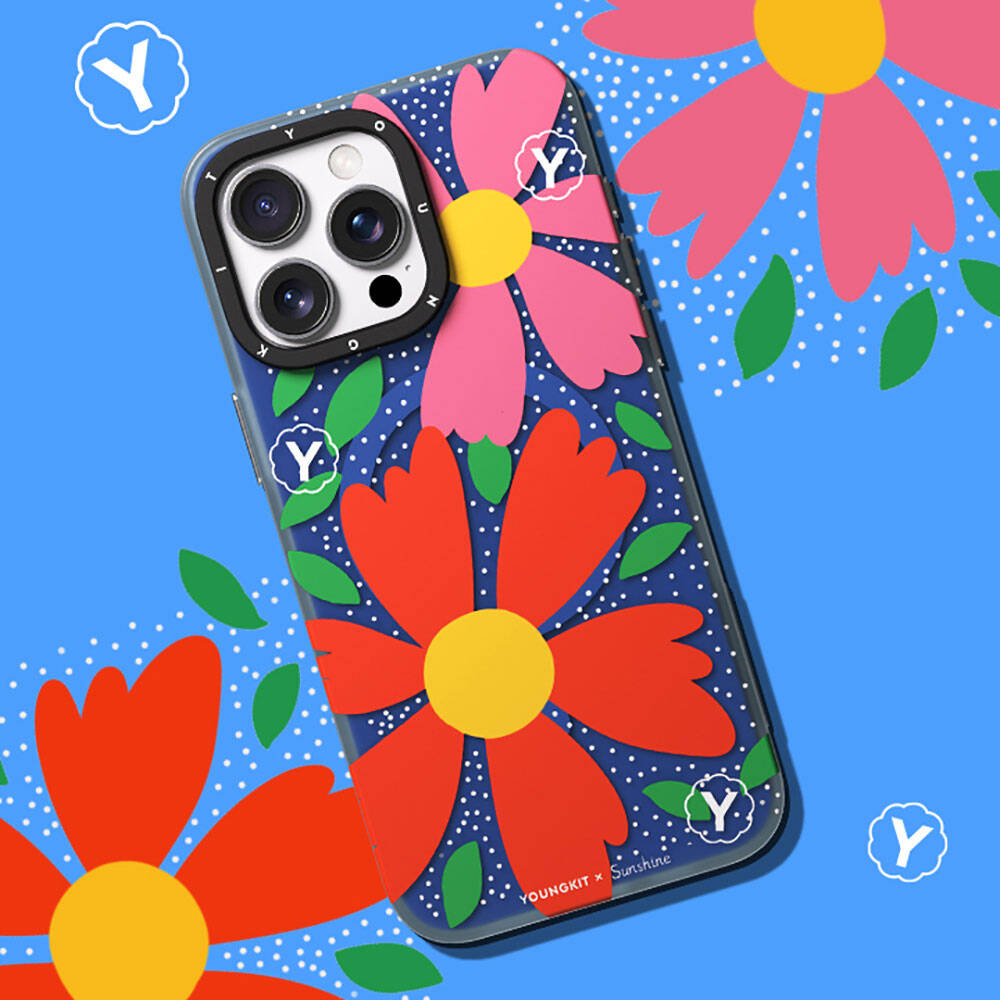 iPhone 14 Pro Kılıf Magsafe Şarj Özellikli Sunshine Tasarımlı Youngkit Colorful Serisi Kılıf Kırmızı