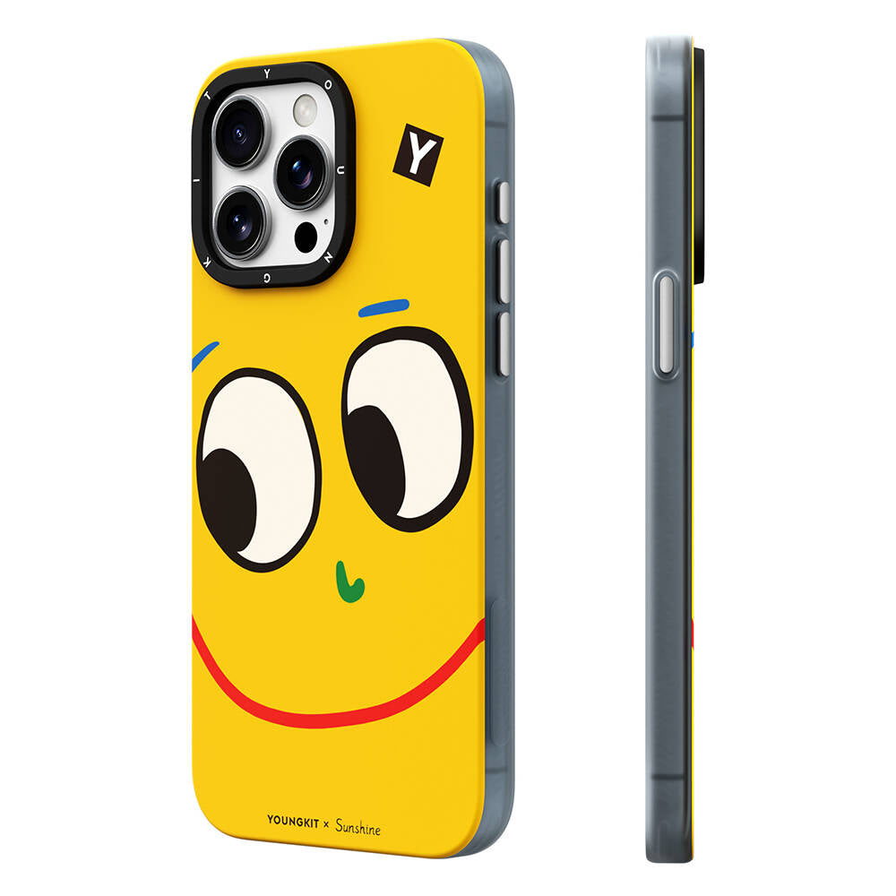 iPhone 14 Pro Kılıf Magsafe Şarj Özellikli Sunshine Tasarımlı Youngkit Daily Happy Serisi Kılıf Sarı