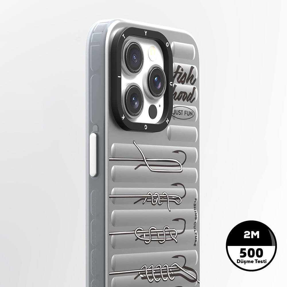 iPhone 14 Pro Kılıf Magsafe Şarj Özellikli Youngkit Fishing Serisi Kılıf Gri