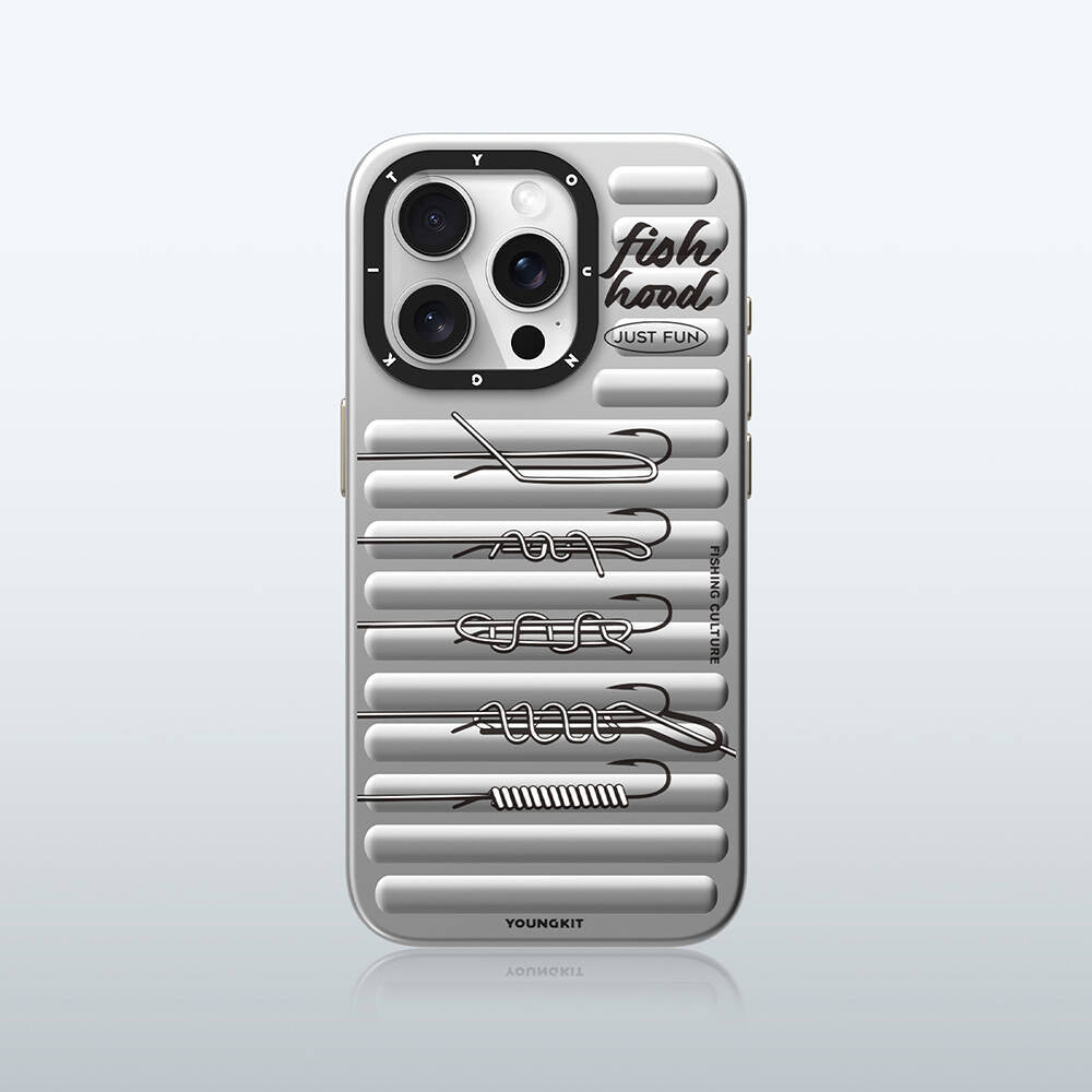 iPhone 14 Pro Kılıf Magsafe Şarj Özellikli Youngkit Fishing Serisi Kılıf Gri