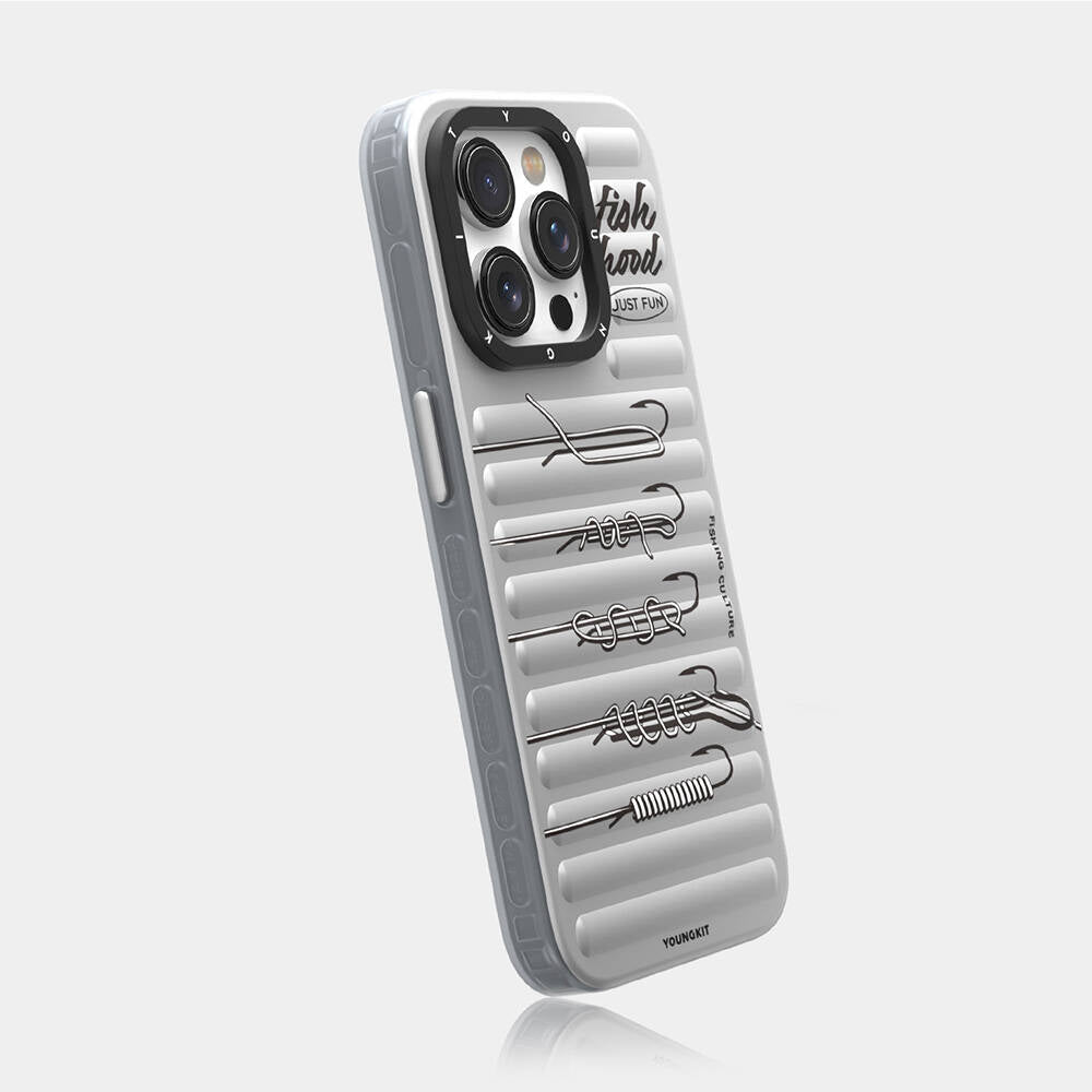 iPhone 14 Pro Kılıf Magsafe Şarj Özellikli Youngkit Fishing Serisi Kılıf Gri