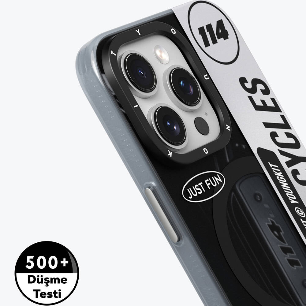iPhone 14 Pro Kılıf Magsafe Şarj Özellikli Youngkit Motorcycle Legend Serisi Kılıf Siyah