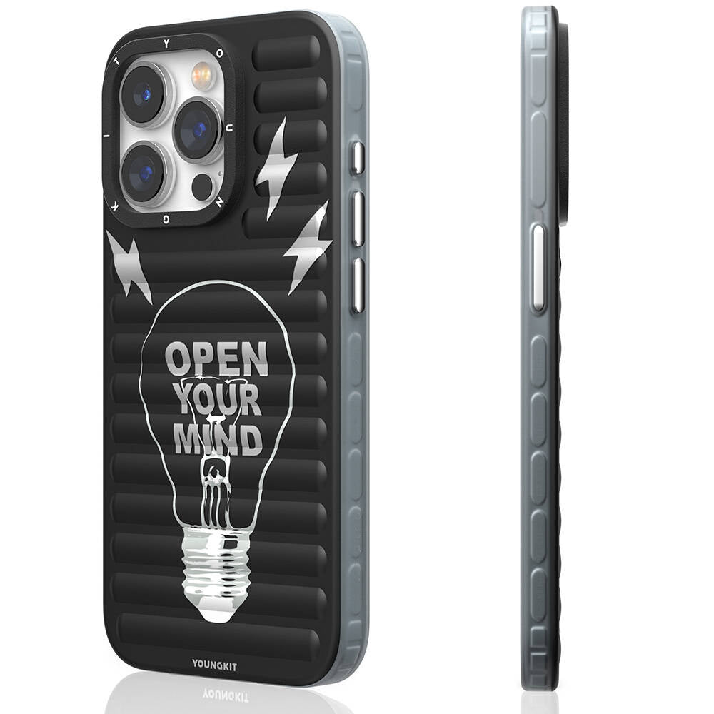 iPhone 14 Pro Kılıf Magsafe Şarj Özellikli Youngkit Open Mind Serisi Kılıf Siyah