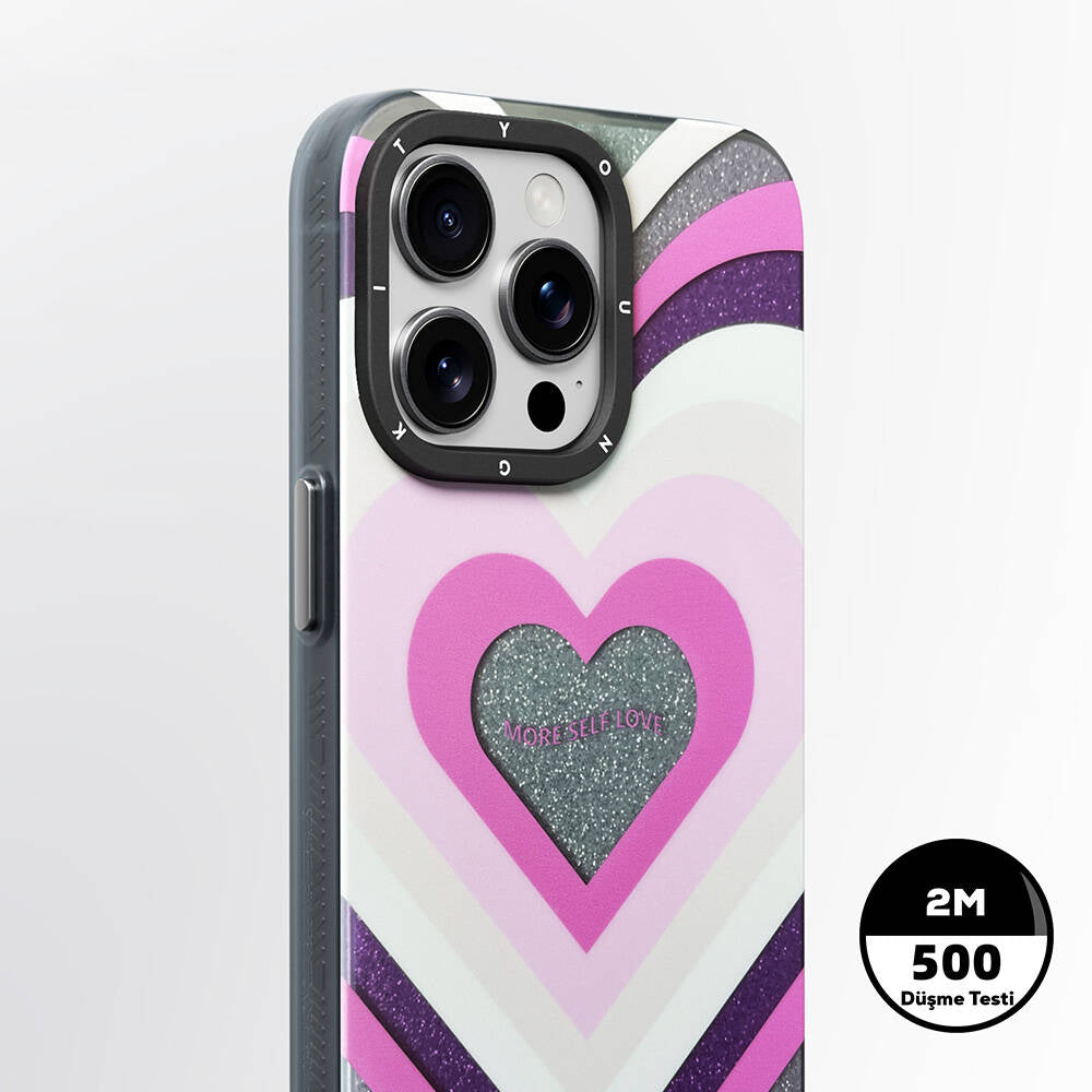 iPhone 14 Pro Kılıf Magsafe Şarj Özellikli Youngkit Star Dazzle Serisi Kılıf Pembe