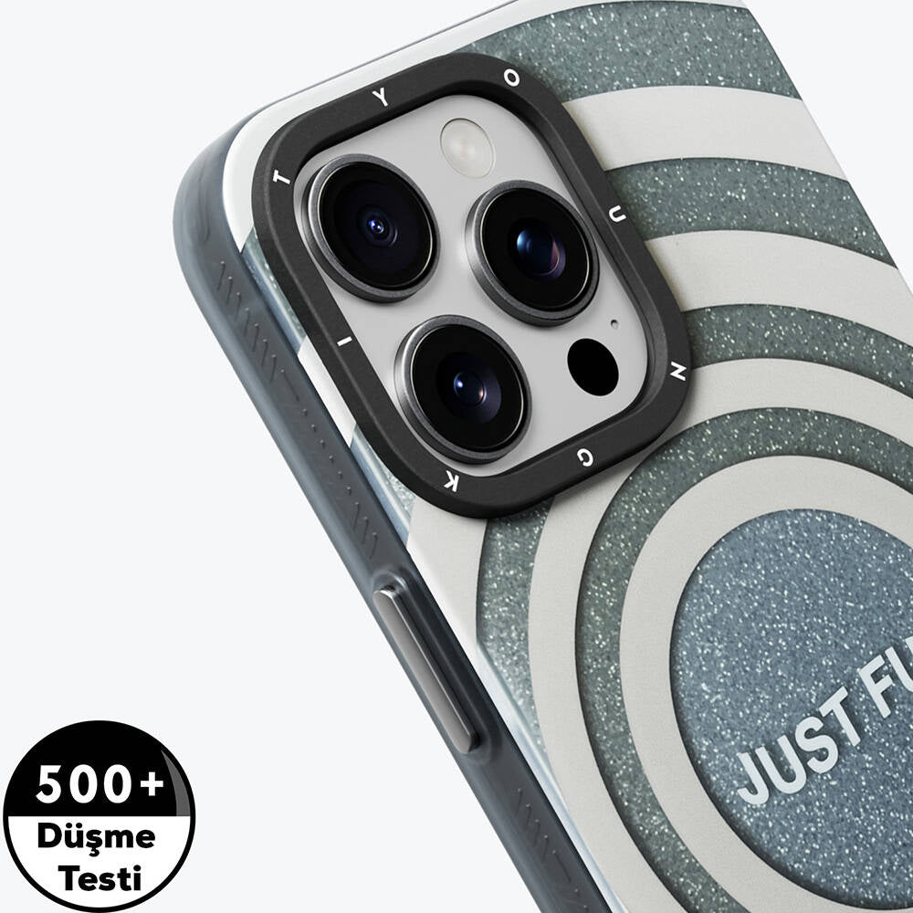 iPhone 14 Pro Kılıf Magsafe Şarj Özellikli Youngkit Star Dazzle Serisi Kılıf Gri