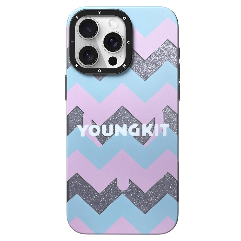 iPhone 14 Pro Kılıf Magsafe Şarj Özellikli Youngkit Star Dazzle Serisi Kılıf Gri