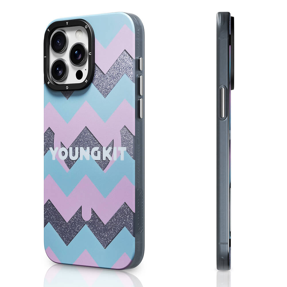 iPhone 14 Pro Kılıf Magsafe Şarj Özellikli Youngkit Star Dazzle Serisi Kılıf Turkuaz