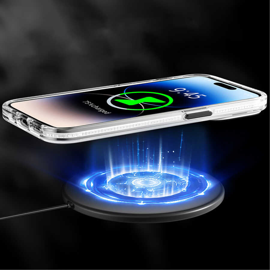 iPhone 14 Pro Kılıf Magsafe Şarj Özellikli Youngkit Water-Ink Serisi Kılıf Beyaz