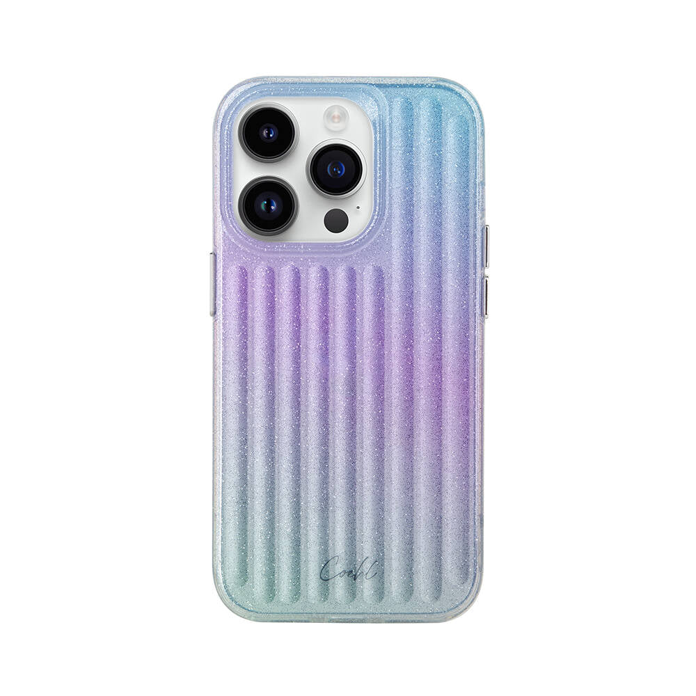 iPhone 14 Pro Kılıf Parlayan Arka Yüzey Coehl Linear Kılıf Mor