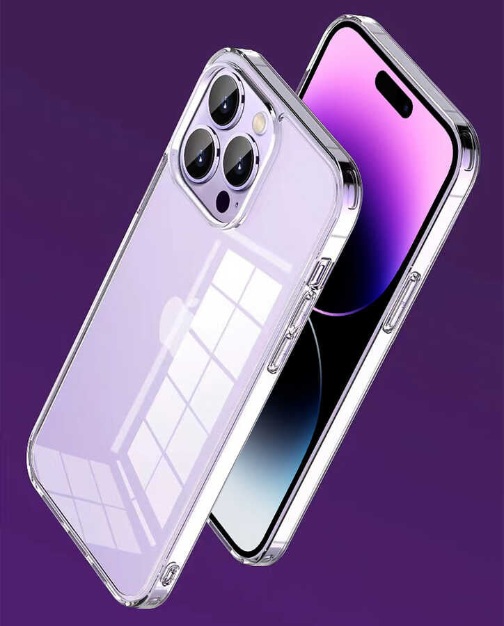 iPhone 14 Pro Kılıf Şeffaf Airbag Tasarımlı Wiwu ZCC-108 Concise Serisi Kılıf Renksiz